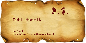 Mohl Henrik névjegykártya